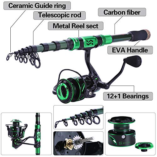 Sougayilang Telescopic Fishing Rod and Reel Combo Kit