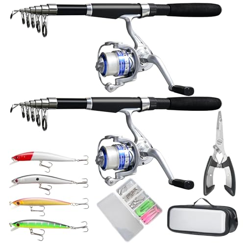 Fishing Pole Combo Set with Spinning Reels & Accessories