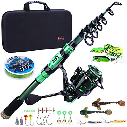Sougayilang Telescopic Fishing Rod and Reel Combo Kit