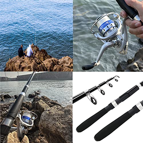 Fishing Pole Combo Set with Spinning Reels & Accessories
