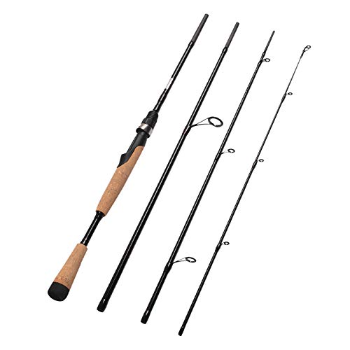 Fiblink 4 Pieces Portable Carbon Spinning Fishing Rod