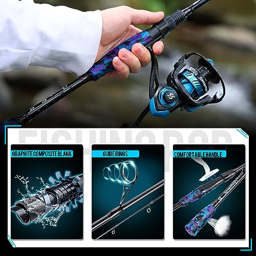 Sougayilang Stainless Steel Bass Fishing Rod and Reel Combo