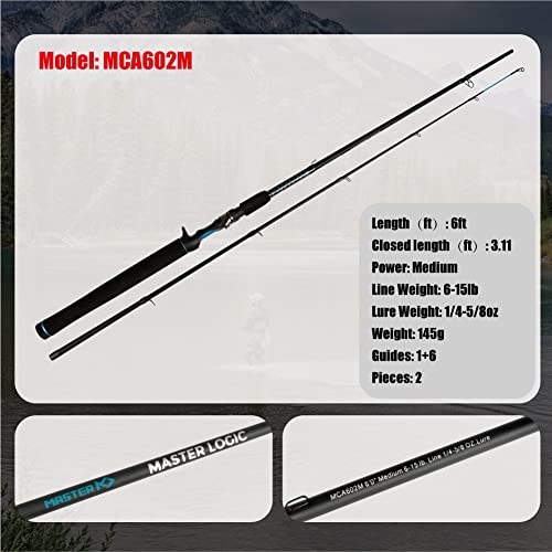 Master Logic Graphite Ultralight Casting Fishing Rod 6