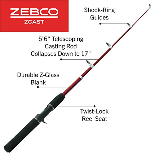 Zebco Z-Cast Telescopic Casting Fishing Rod, EVA Handle