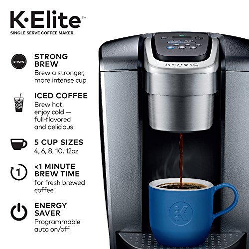 Keurig K-Elite Single-Serve Coffee Maker, Brushed Silver