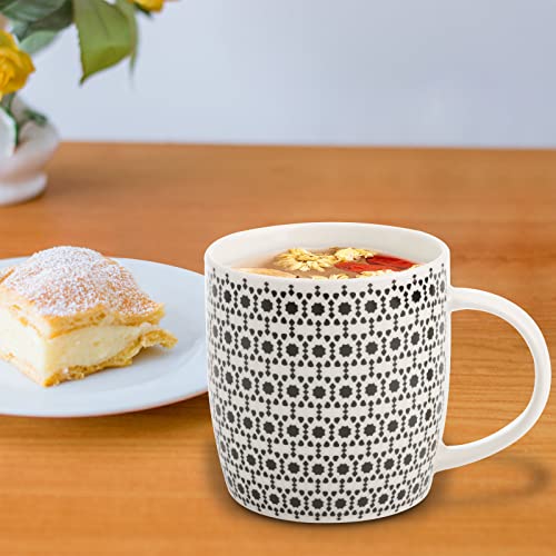 Geometric Textured Ceramic Coffee Mugs Gift Set