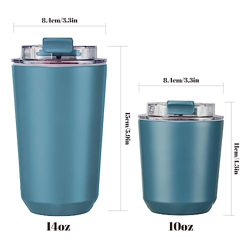Insulated Tumblers, 10 oz, Stainless Steel - Peacock Blue