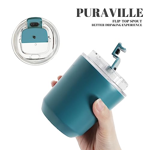 Insulated Tumblers, 10 oz, Stainless Steel - Peacock Blue