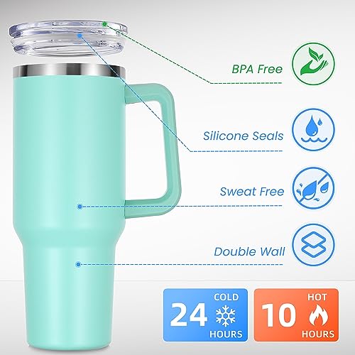 Stainless Steel Coffee Tumbler with Handle & Straw