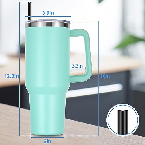 Stainless Steel Coffee Tumbler with Handle & Straw