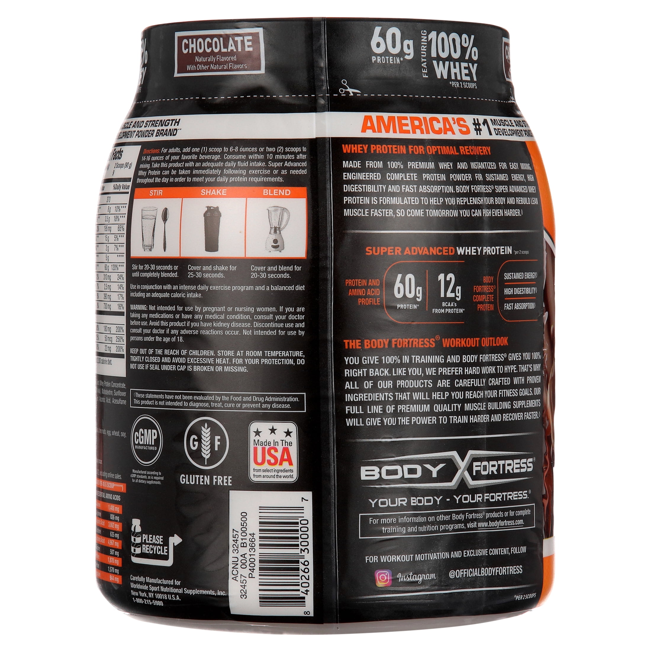 Chocolate Whey Protein Powder, 1.78 lb