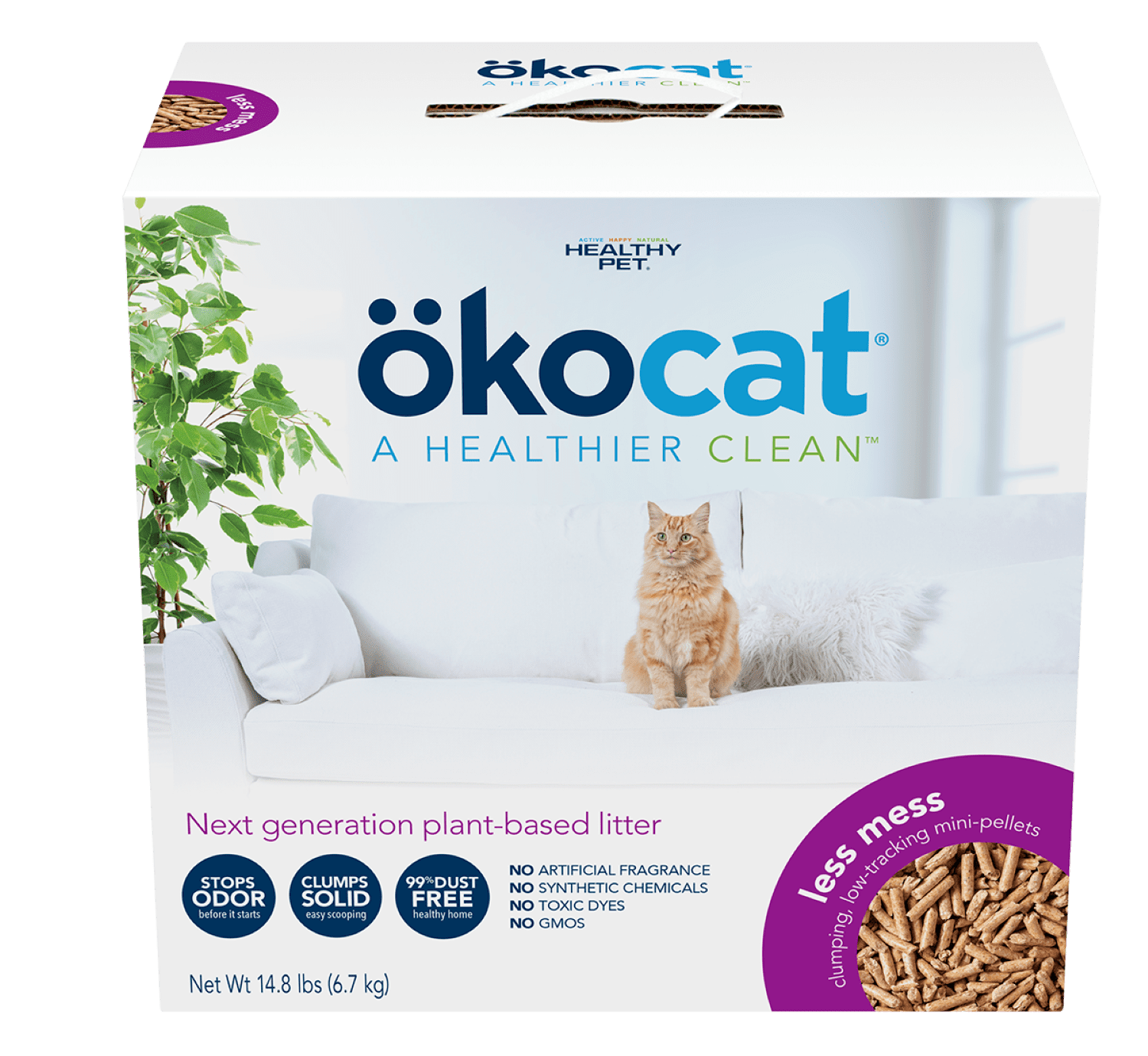 Natural Wood Clumping Cat Litter for Long-Hair Breeds