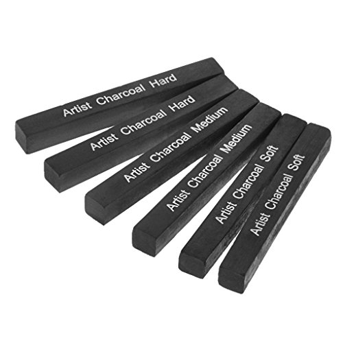 Compressed Charcoal Sketching Sticks – 6-Piece Boxed Set