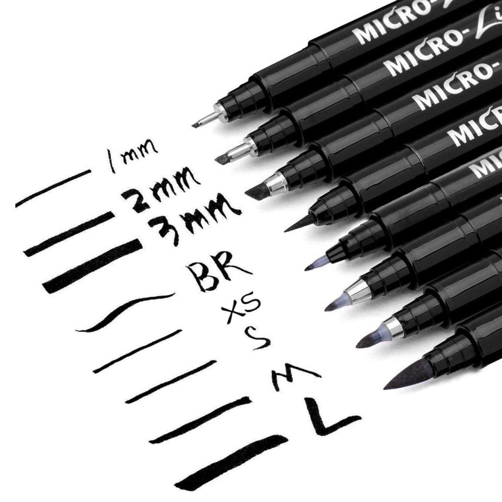 8 Calligraphy Brush Pens for Writing & Drawing