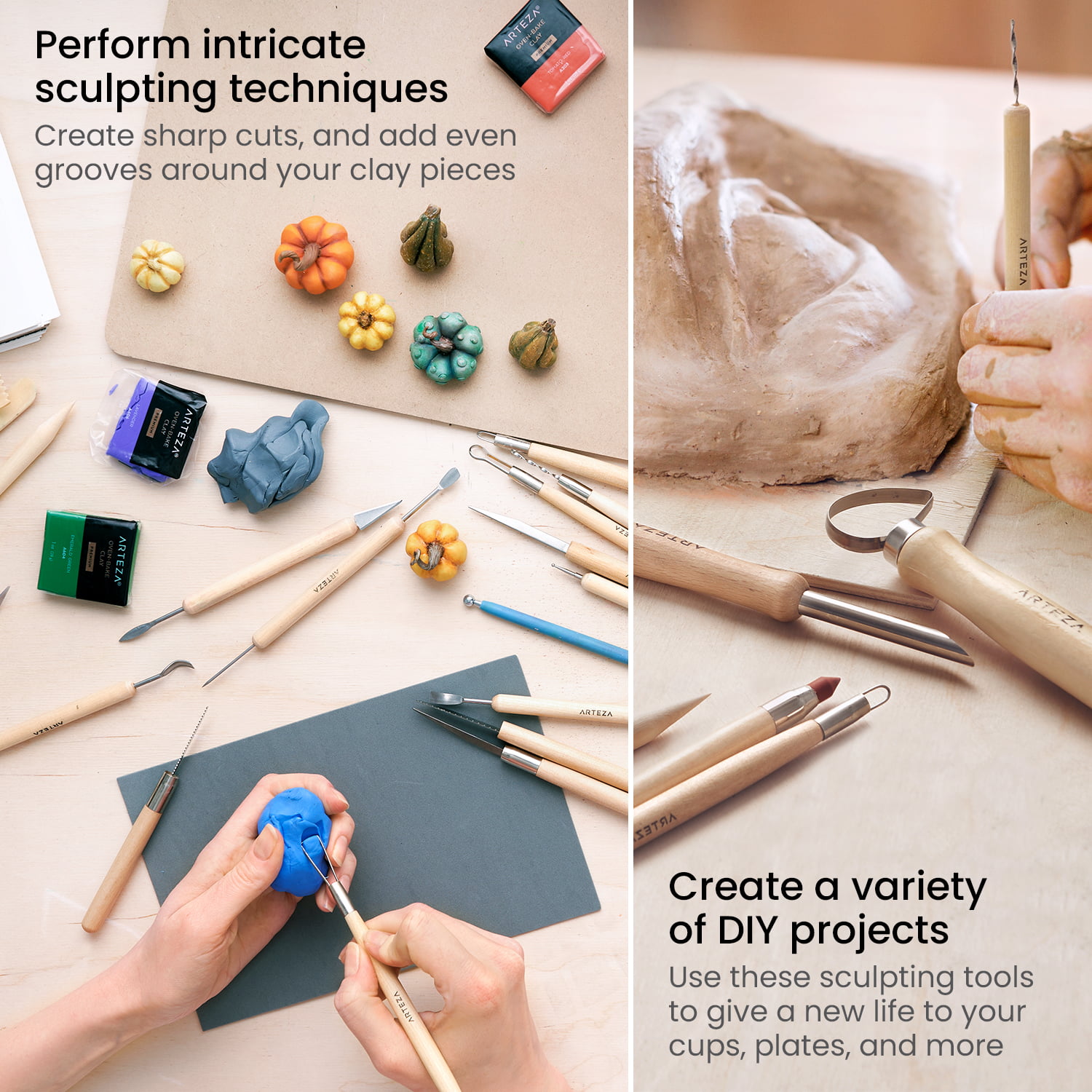 Arteza Set of 42 Pottery Tools for Sculpting
