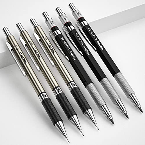 Nicpro 6PCS Mechanical Pencils & Lead Set
