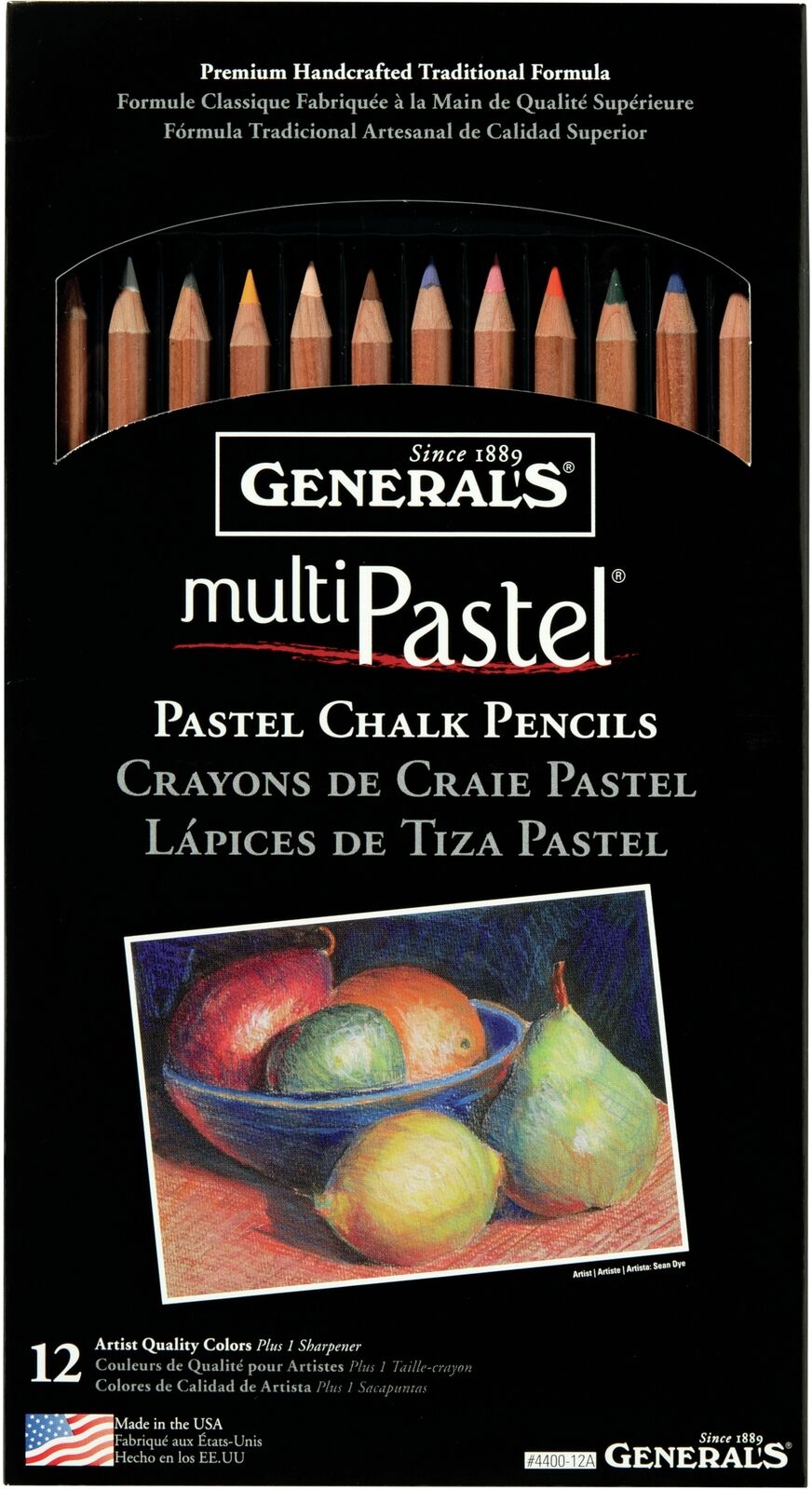 General Pencil 4400-12A MultiPastel Pencils 12/Pkg-Assorted Colors