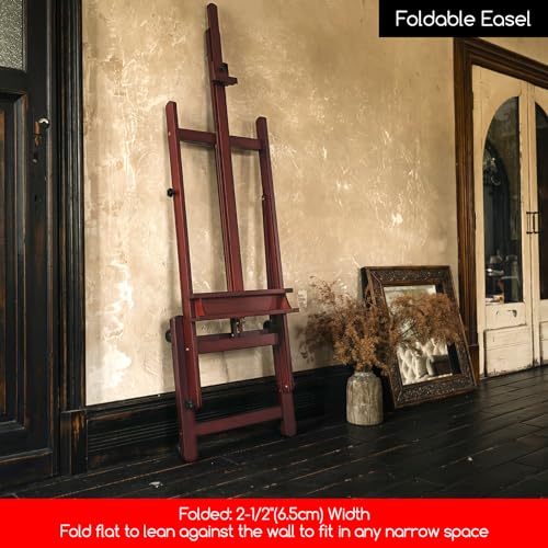 Extra Large Adjustable Beech Wood Easel with Wheels