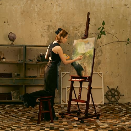 Extra Large Adjustable Beech Wood Easel with Wheels