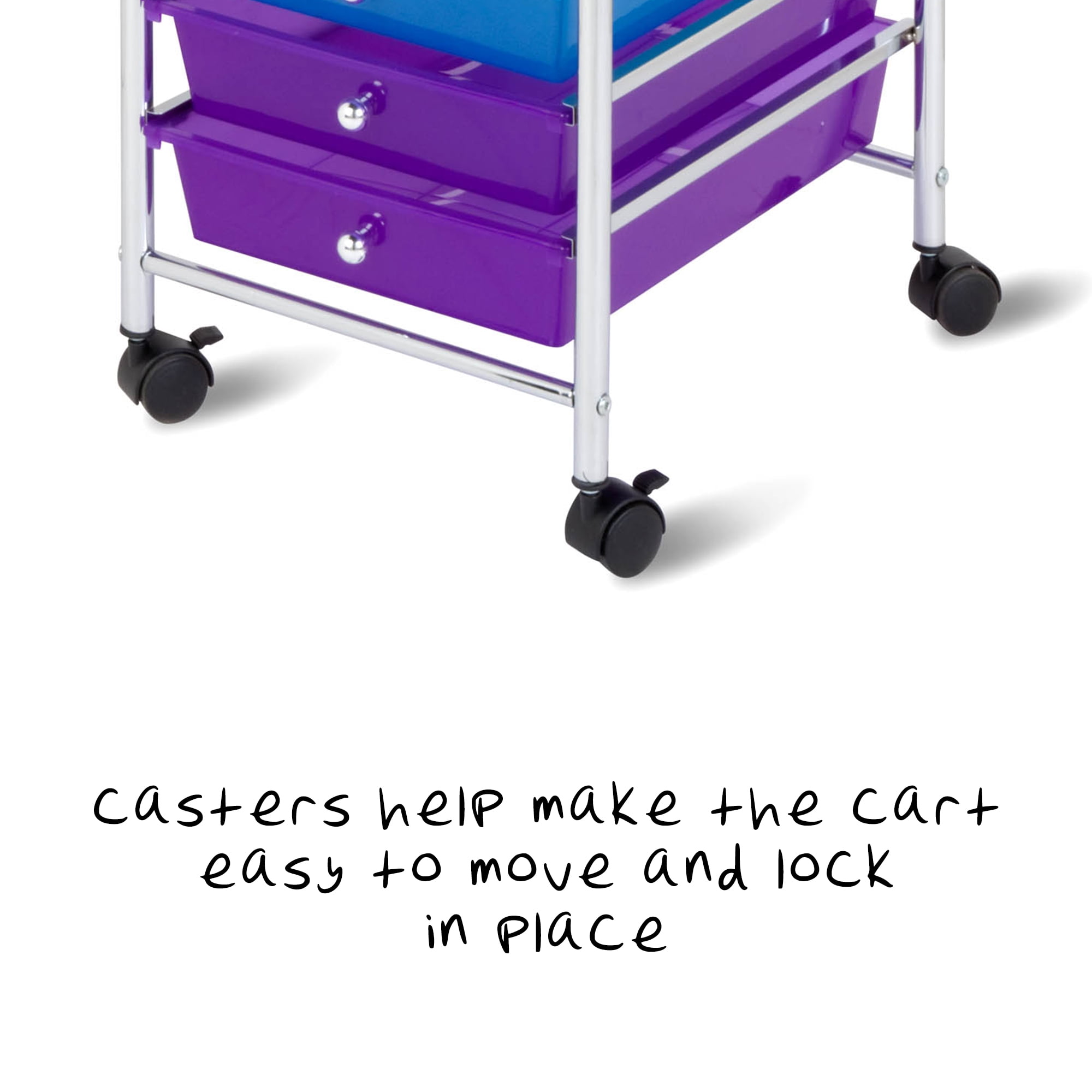 Honey Can Do 10-Drawer Multi-Color Rolling Cart, Rainbow
