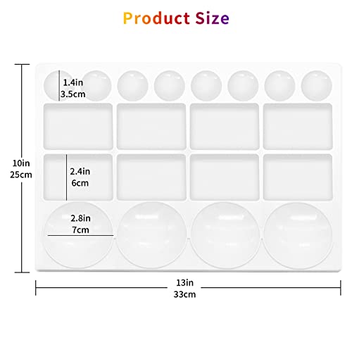 Large Watercolor Palette Tray, 20 Wells, White
