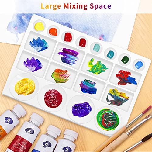 Large Watercolor Palette Tray, 20 Wells, White