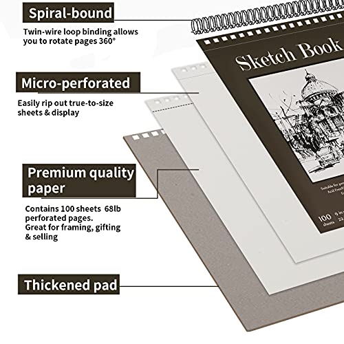 Top Spiral Bound Sketch Pad - 100 Sheets