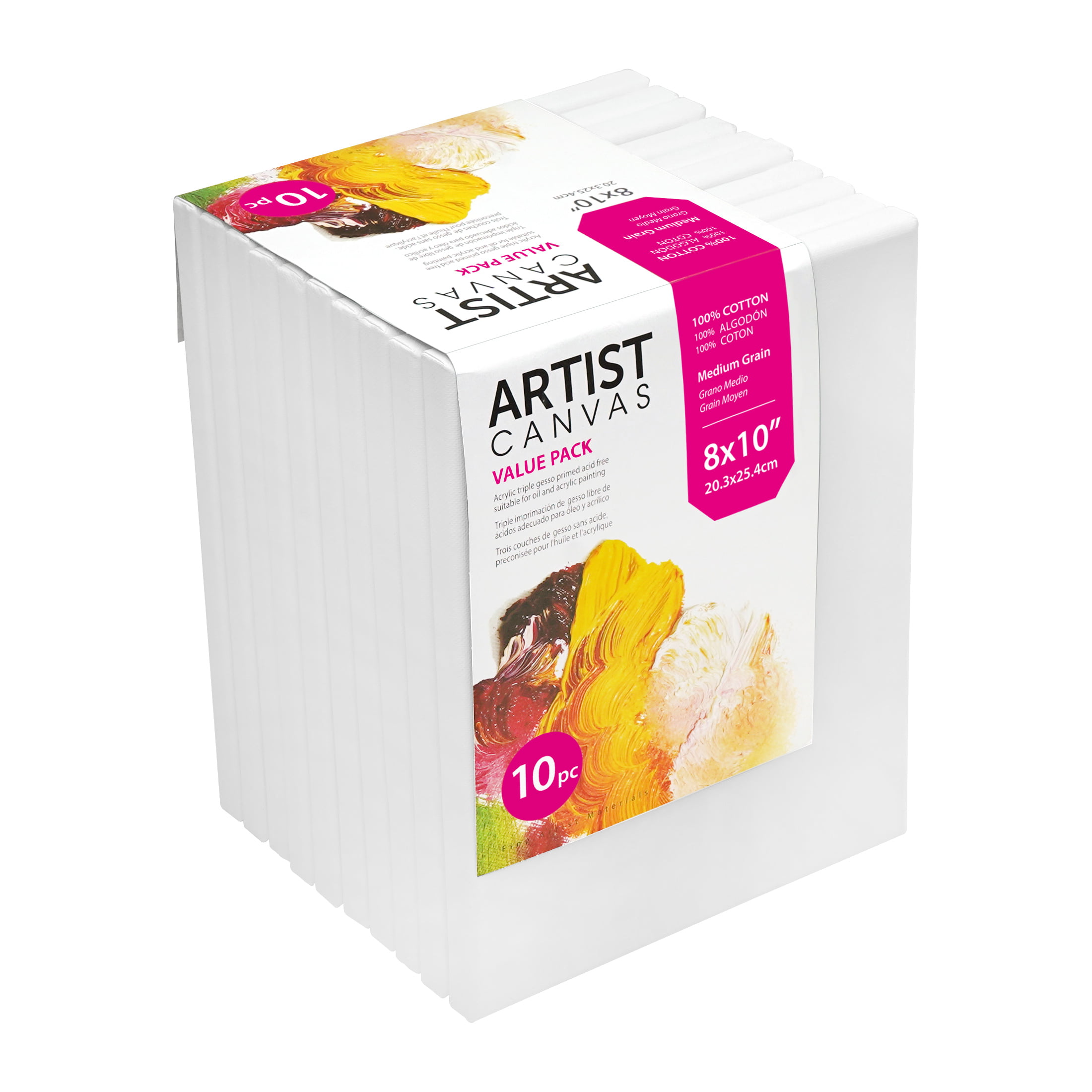 Pack of 10 8"x10" Cotton Canvas