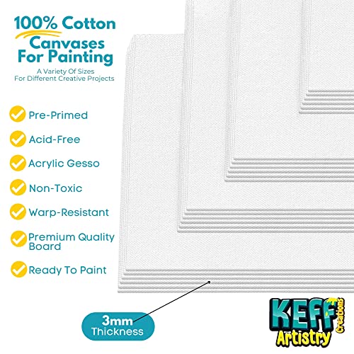 24-pack KEFF Canvas Panels Set - Various Sizes