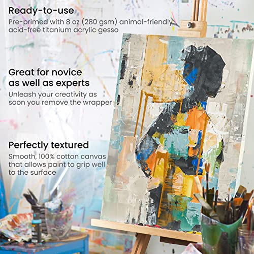 Arteza White Stretched Canvases, Pack of 2
