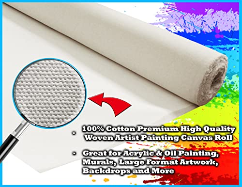 84" Cotton Canvas Roll, Triple Primed, Artist Quality
