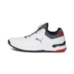 PUMA Men's Alphacat Disc Golf Shoe, White/Navy/Red, 10