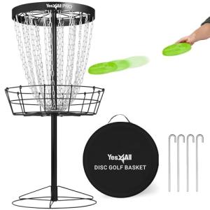 Portable Metal Disc Golf Basket - 24 Chains