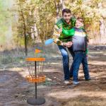 Portable Mini Disc Golf Basket with 5 Discs