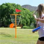 Portable Disc Golf Basket for Practice, Orange