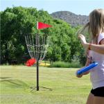 Portable Disc Golf Set with 12 Chain Basket