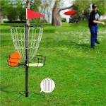 Portable Disc Golf Set with 12 Chain Basket