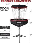 Foldable Disc Golf Basket with 16 Chains