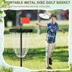 Portable Disc Golf Basket with 24 Heavy Chains
