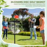 Portable Disc Golf Basket with 24 Heavy Chains