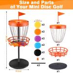 Mini Disc Golf Basket Set with 10 Discs