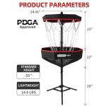 HIAARO Portable Disc Golf Basket with 16 Chains