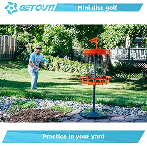 Portable Mini Disc Golf Basket Set with 5 Discs