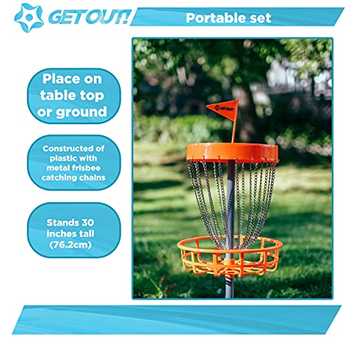 Portable Mini Disc Golf Basket Set with 5 Discs