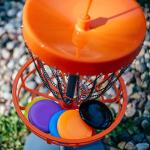 Portable Mini Disc Golf Basket Set with 5 Discs