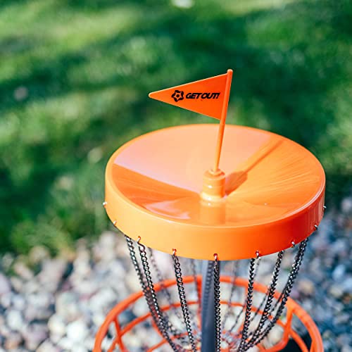 Portable Mini Disc Golf Basket Set with 5 Discs