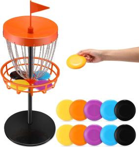 29" Mini Disc Golf Basket Set with 10 Discs