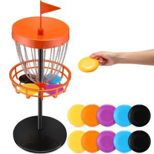 29-Inch Mini Disc Golf Basket Set with 10 Discs