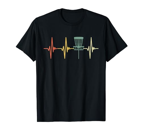 Vintage Disc Golf Retro Heartbeat Gift Tee