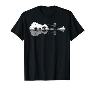 Sunset Disc Golf Guitar Player Gift T-Shirt